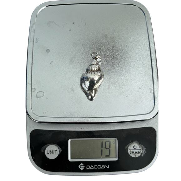 Taxco Sterling Silver Conch 3D Sea Shell Ocean Beach Sea Life Pendant 19 G Vtg - Picture 3 of 9